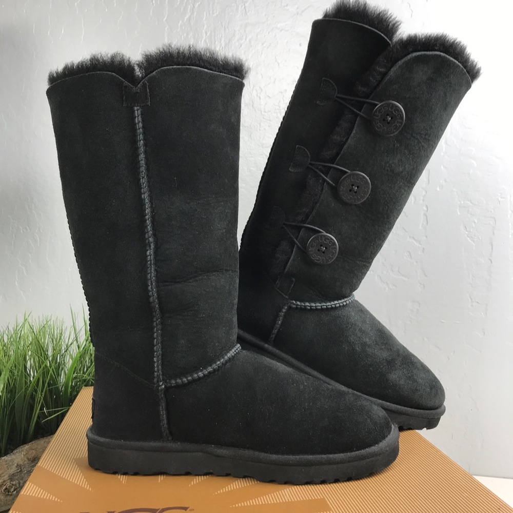 Ugg Black Tall Bailey Triple Button